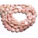 4pc - Perles de Pierre - Opale Rose Palets 14mm -  4558550084606 