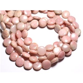 4pc - Stone Beads - Pink Opal Palets 14mm - 4558550084606 