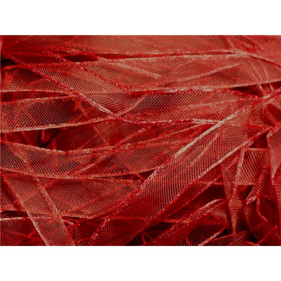 Echeveau 90 mètres - Ruban Tissu Organza Rouge Bordeaux 10mm -  4558550007513 