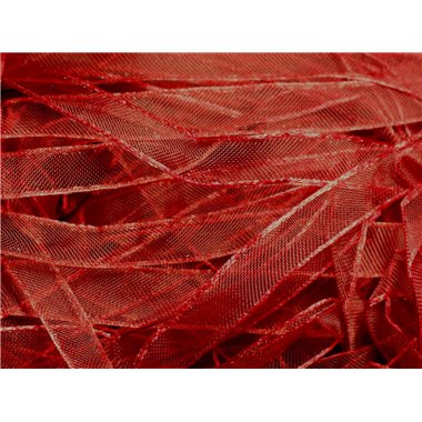 Echeveau 90 mètres - Ruban Tissu Organza Rouge Bordeaux 10mm -  4558550007513 