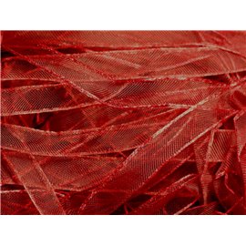 Skein 90 meters - Organza Fabric Ribbon Bordeaux Red 10mm - 4558550007513 