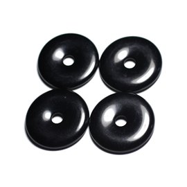 1pc - Piedra colgante - Donut de círculo redondo de obsidiana negra Pi 40mm - 4558550091437