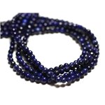 30pc - Perles Pierre - Lapis Lazuli Boules 2mm Bleu Nuit Doré - 8741140014435