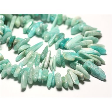 20pc - Perles de Pierre - Amazonite Russie Rocailles Chips Batonnets 8-20mm - 8741140014718 