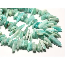 20pz - Perline di pietra - Amazzonite Russia Rocailles Chips Sticks 8-20mm - 8741140014718 