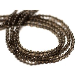 30pc - Perlas de piedra - Bolas de cuarzo ahumadas 2mm - 8741140014503 