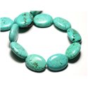 4pc - Perles Turquoise Synthèse - Ovales 20x15mm Bleu Turquoise - 8741140014626 