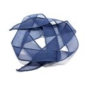 1pc - Collier Ruban Soie teint à la main 85 x 2.5cm Bleu Marine (ref SOIE132)   4558550003096 