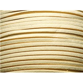 5 metros - Cordón Laniere Suedine Suede 3mm Marfil pastel amarillo claro - 4558550004741 