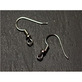 20pc - Hook Earrings Silver Plated Metal Rhodium 21mm - 4558550010711