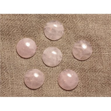 1pc - Cabochon Pierre - Quartz Rose Rond 25mm - 4558550028020 