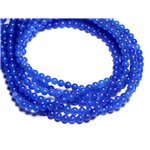 Fil 39cm 90pc env - Perles de Pierre - Jade Boules 4mm Bleu Roi -  8741140005556 