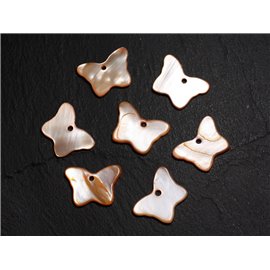 10pc - Perlas Charms Colgante Mariposas de nácar 20mm Naranja - 4558550014290 