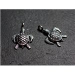 1pc - Breloque Pendentif Argent 925 Tortue 18mm - 4558550086648 