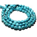 20pc - Perles de Pierre - Turquoise synthèse Nuggets galets roulés 7-10mm - 8741140014336 