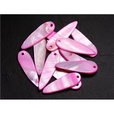 10pc - Breloques Pendentifs Nacre Gouttes 35mm Rose clair - 4558550013088 