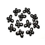 10pc - Perles de Pierre Turquoise synthèse Papillons 20mm Noir - 8741140014350 