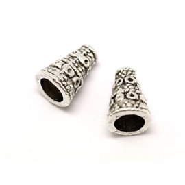 10pz - Risultati Coni coppe Cerchi etnici in metallo argento 11x8mm - 8741140001770 