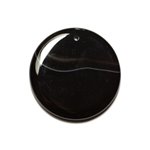 N11 - Pendentif Pierre semi précieuse - Agate noire et blanche rond 48mm - 8741140014152 