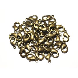 10Stk - Verschlüsse Karabiner 15mm Metall Bronze Qualität - 8741140010499 