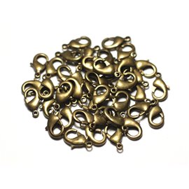 10pc - Lobster Clasps 15mm Metal Bronze Quality - 8741140010499 
