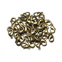 100pc - Fermoirs Mousquetons 15mm Métal Bronze Qualité - 8741140010505 