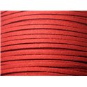 5 mètres - Cordon Lanière Suédine 3mm Rouge foncé - 8741140010772 