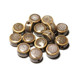 4pc - Perlas de cerámica de porcelana paletas 15mm marrón beige ocre - 8741140010567 
