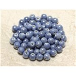 20pc - Perles Céramique Porcelaine Boules 6mm Bleu Lavande Pastel irisé -  8741140010611 