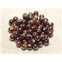 20pc - Perles Céramique Porcelaine Boules 6mm Marron Café irisé -  8741140010697 