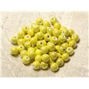 20pc - Perles Céramique Porcelaine Boules 6mm Jaune irisé -  8741140010642 