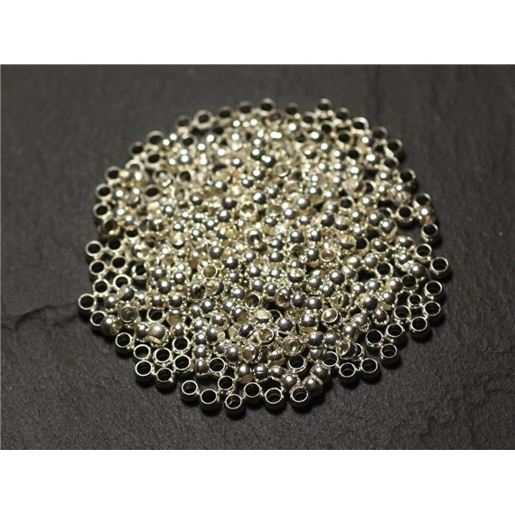 500pc environ - Apprêts Perles à écraser Métal Argenté 3mm - 8741140010703 