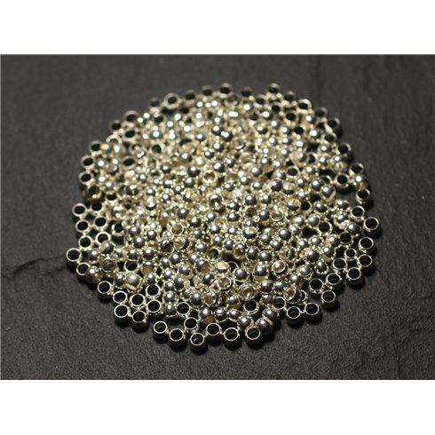 500pc environ - Apprêts Perles à écraser Métal Argenté 3mm - 8741140010703 