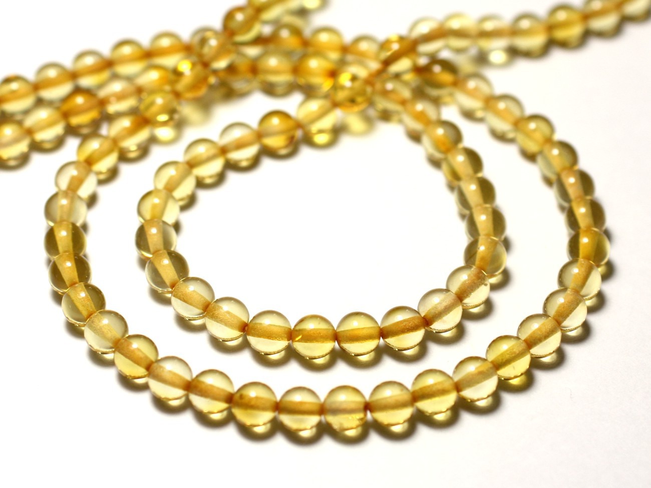 2pc - Perles Pierre Ambre naturelle Baltique Boules 5mm Jaune Miel - 8741140014084