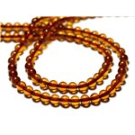 2pc - Perles Pierre Ambre naturelle Baltique Boules 5mm orange cognac - 8741140014091