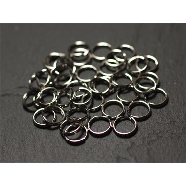 100pc - Anneaux Doubles Ouverts Acier 304L inoxydable Chirurgical 8mm Porte Clefs - 8741140010758