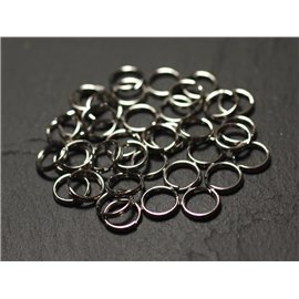 100pc- Doble anillo abierto de acero 304L inoxidable quirúrgico 8mm llavero - 8741140010758