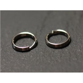 100pc - Anneaux Doubles Ouverts Acier 304L inoxydable Chirurgical 8mm Porte Clefs - 8741140010758