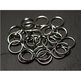 10 Stück - Doppelte offene Ringe Edelstahl 15mm Schlüsselanhänger - 8741140010741 