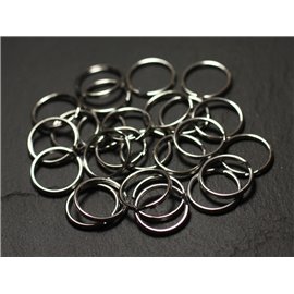 10st - RVS dubbele open ringen 15 mm sleutelhanger - 8741140010741 