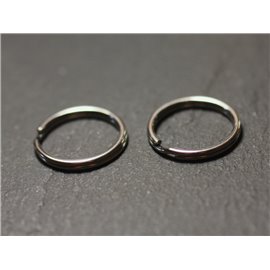 10pc - Anneaux Doubles Ouverts Acier inoxydable 15mm Porte Clefs -  8741140010741 