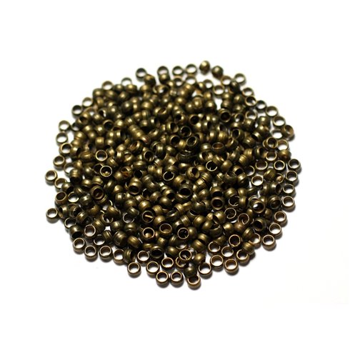 500pc environ - Apprêts Perles à écraser Métal Bronze 3mm - 8741140010710 