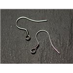 20pc - Crochets Boucles Oreilles 22mm Acier 316L inoxydable chirurgical - 8741140010727