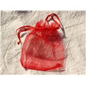 100pc - Sacs Pochettes Cadeaux Bijoux Tissu Organza Rouge 10x8cm   4558550016560 