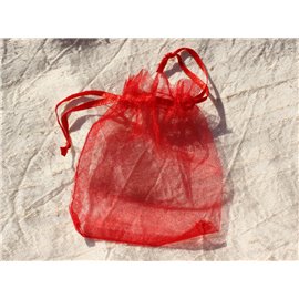 100pc - Bolsos Regalo Bolsas Joyería Organza Tela Roja 10x8cm 4558550016560 