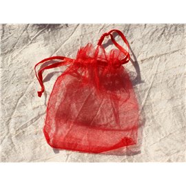 100pc - Sacchetti regalo Sacchetti gioielli in tessuto organza rosso 10x8 cm 4558550016560 