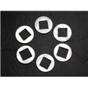 2pc - Perles Composants Connecteurs Nacre Blanche Cercles et Losanges 19mm - 4558550005304 