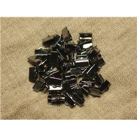 100pc - Apprets Accessoires Embouts à rabattre griffes Métal noir sans nickel 10x6mm - 4558550021106