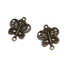 10pc - Findings Connectors Metal Bronze quality Butterflies filigree 17mm - 8741140003651 