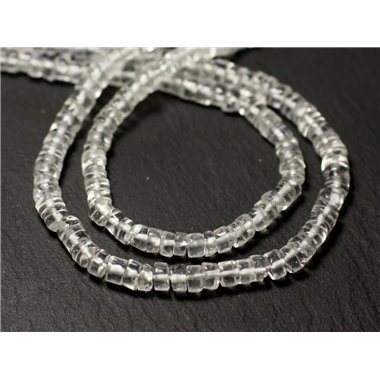 20pc - Perles de Pierre - Cristal Quartz Rondelles Heishi 4-5mm - 8741140012004 